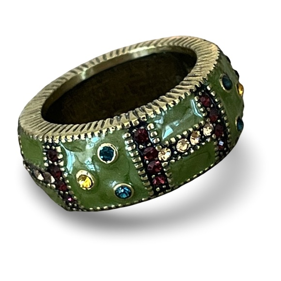 Heidi Daus Enameled Swarovski Crystal Stacking Ring Set Size 8 - Picture 12 of 16